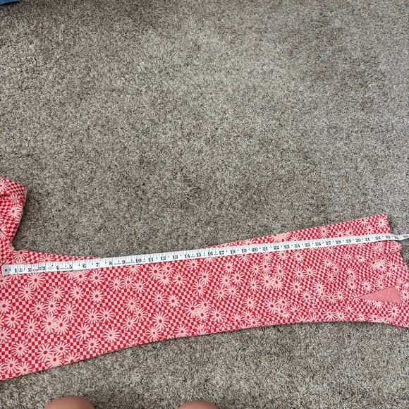 Zara Women’s Orange Daisy Print Flare Pant Sz S Split Hem Retro 70s Boho - Picture 11 of 13